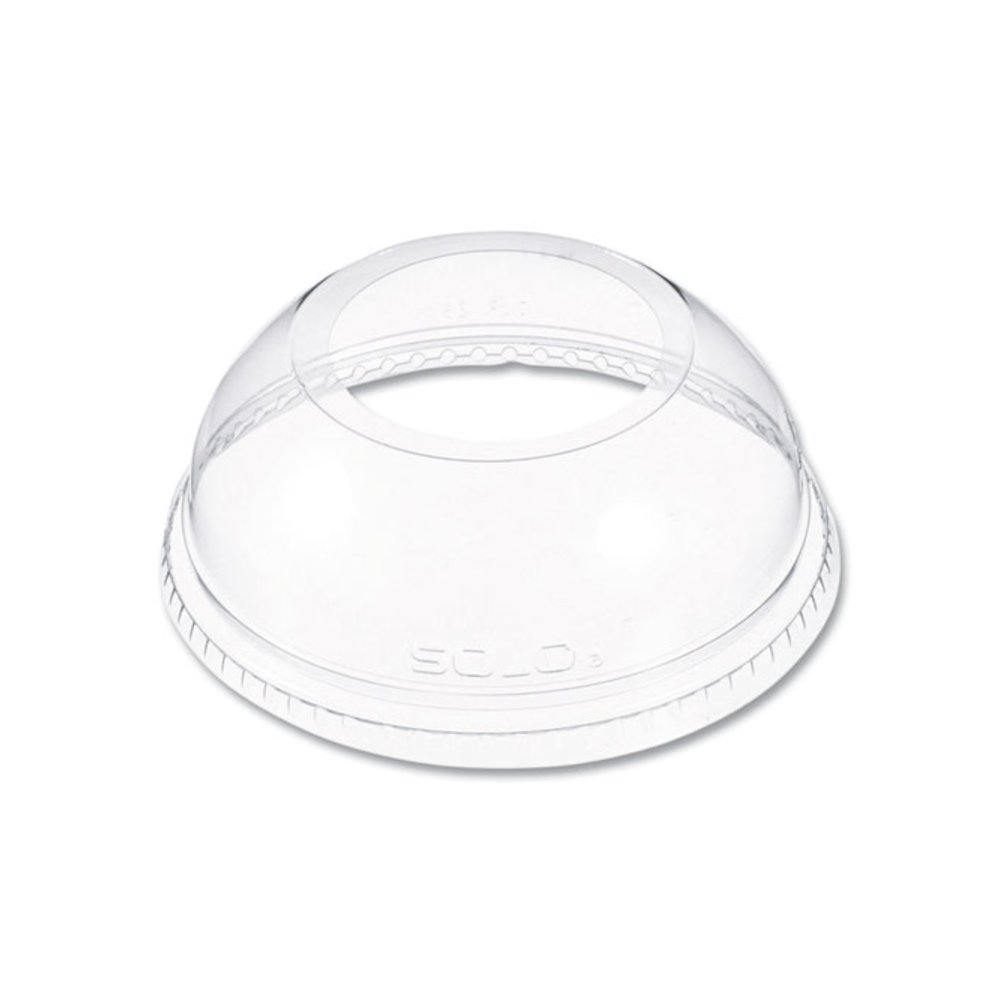 Open-Top Dome Lid, With 1.9" dia Hole, Fits 16 oz to 24 oz Cold Cups, Plastic, Clear, 1,000/Carton. Picture 1