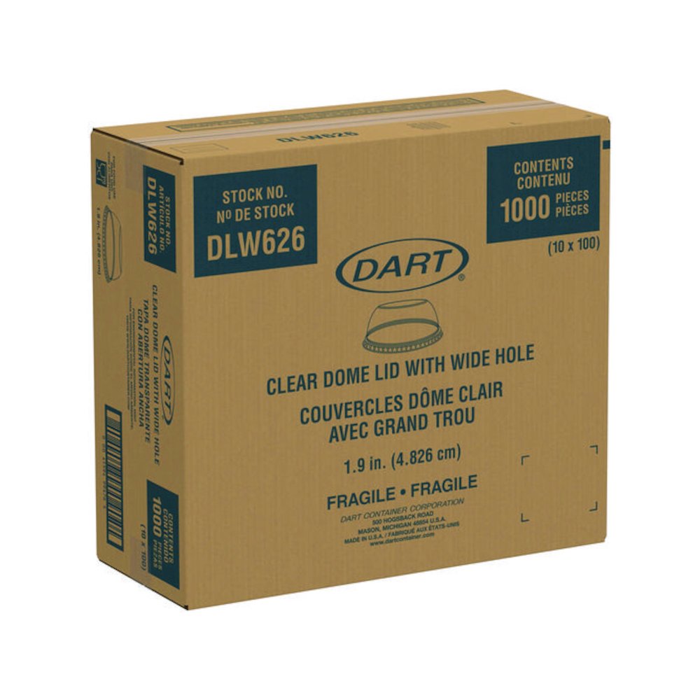 Open-Top Dome Lid, With 1.9" dia Hole, Fits 16 oz to 24 oz Cold Cups, Plastic, Clear, 1,000/Carton. Picture 4