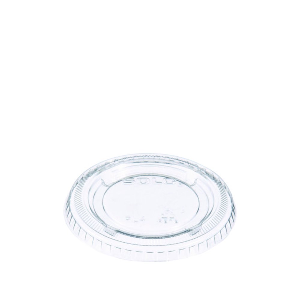 Portion/Souffle Cup Lids, Fits 3.25 oz to 9 oz Portion Cups, Plastic, Clear, 125/Pack, 20 Packs/Carton. Picture 1