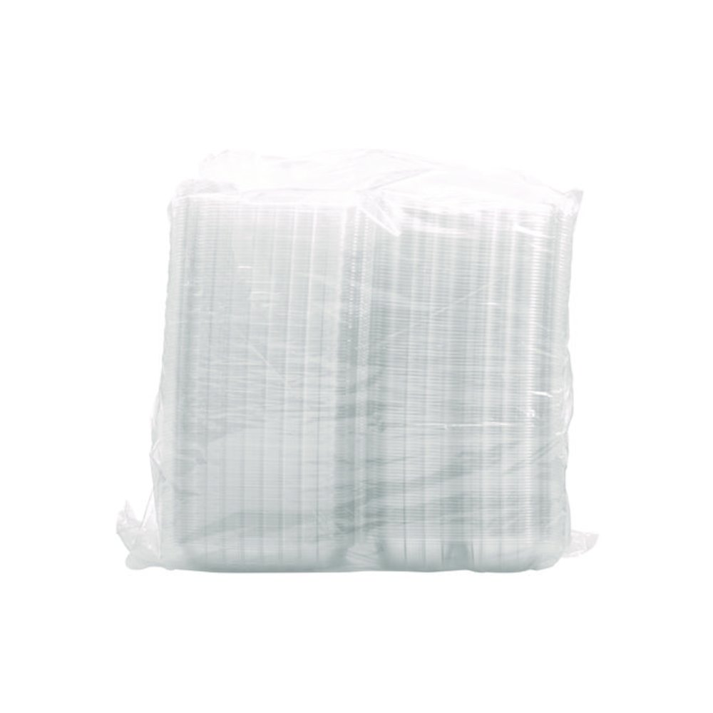 ClearSeal Hinged-Lid Plastic Containers, 8.25 x 8.25 x 3, Clear, Plastic, 125/Pack, 2 Packs/Carton. Picture 2