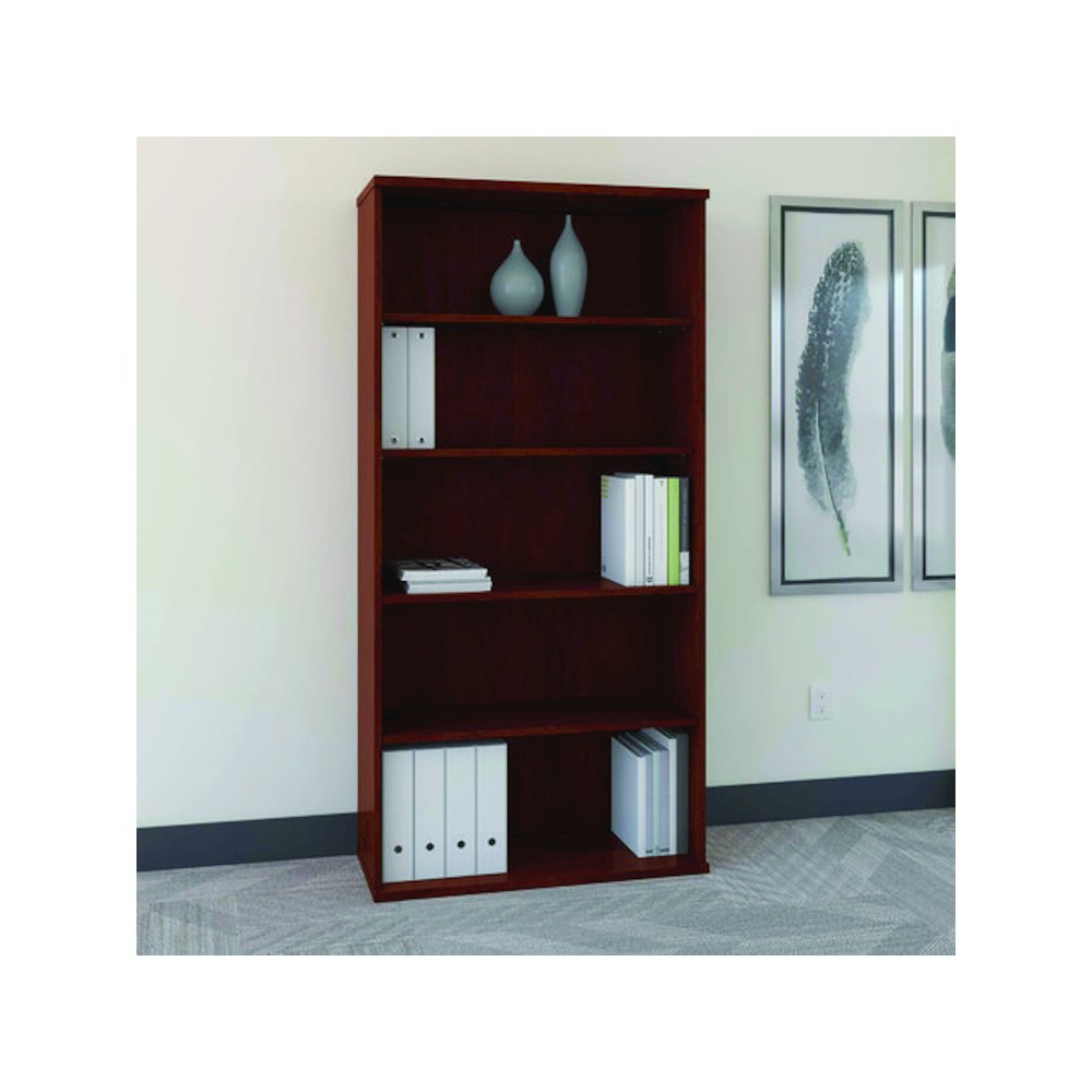 Series C Collection Bookcase, Five-Shelf, 35.63w x 15.38d x 72.78h, Hansen Cherry. Picture 3