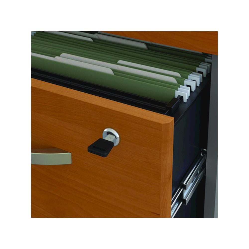 Series C Mobile Pedestal File, Left/Right, 3-Drawers: Box/Box/File, Legal/Letter/A4/A5, Cherry/Gray, 15.75" x 20.25" x 27.88". Picture 4