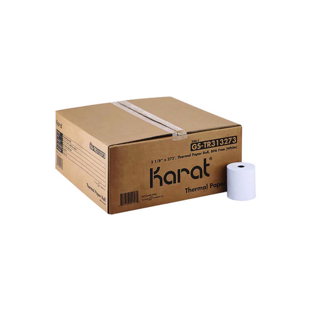 Thermal Paper Rolls, 3.13" x 273 ft, White, 50/Carton. Picture 4