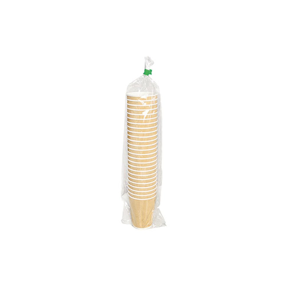Ripple Hot Cups, 8 oz, Paper, Kraft/White, 500/Carton. Picture 2