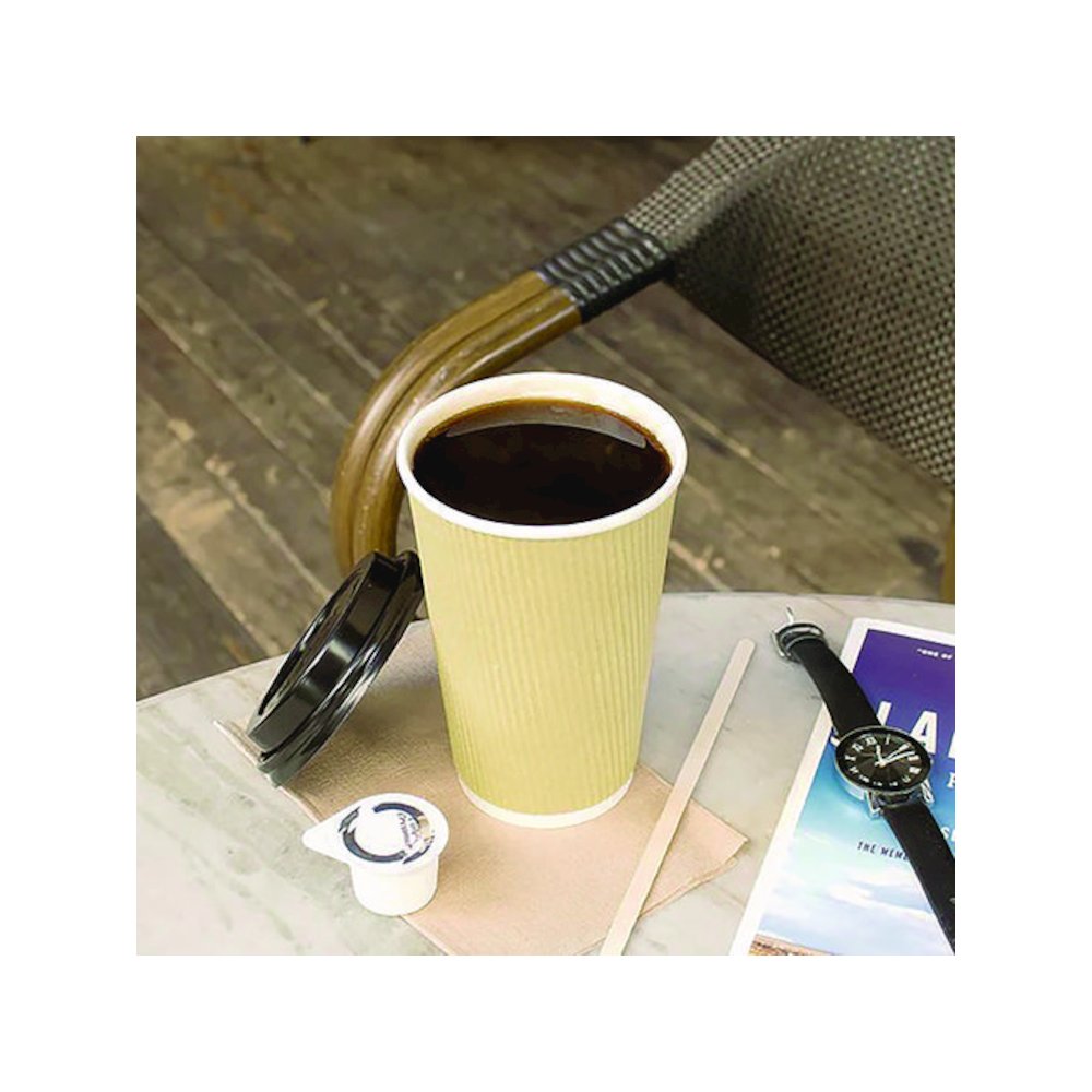 Ripple Hot Cups, 16 oz, Paper, Kraft/White, 500/Carton. Picture 2
