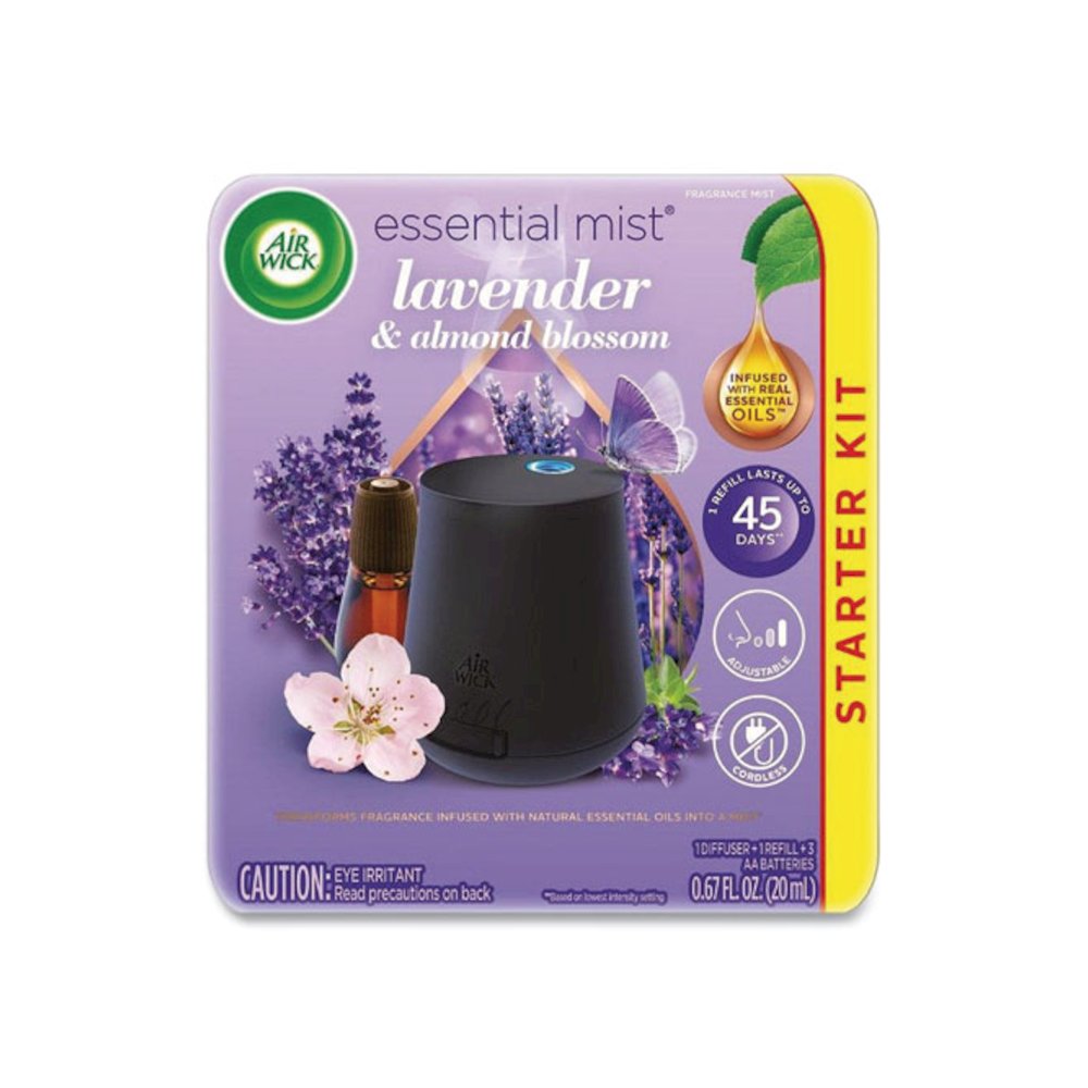 Essential Mist Starter Kit, Lavender and Almond Blossom, 0.67 oz Bottle, 4/Carton. Picture 1