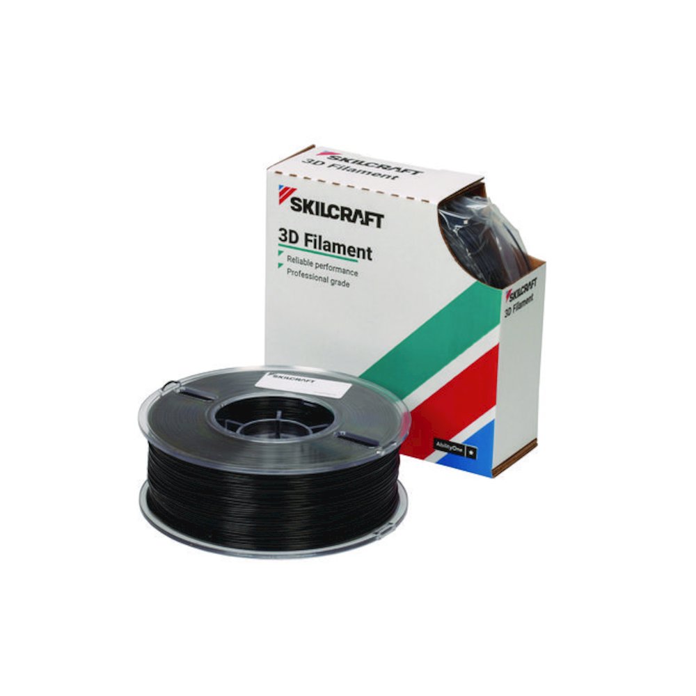 7045017057352, SKILCRAFT 3D Printer Polylactic Acid Filament, 1 kg Spool, 2.85 mm, Black. Picture 1