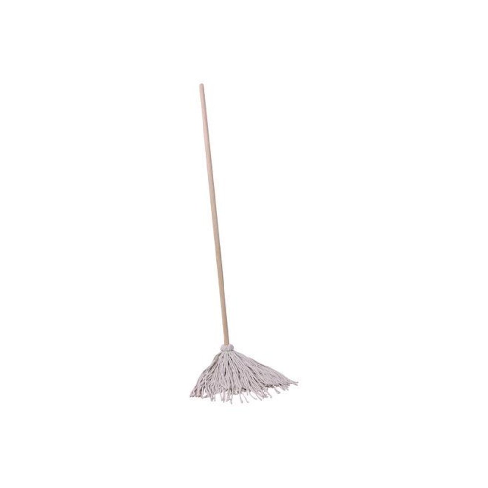 Handle/Deck Mops, #20 White Cotton Head, 54" Natural Wood Handle. Picture 2