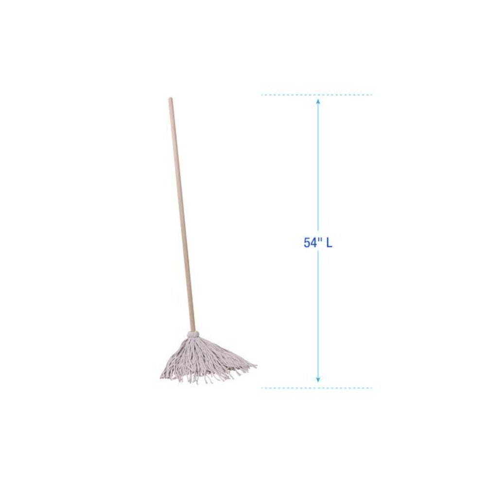 Handle/Deck Mops, #20 White Cotton Head, 54" Natural Wood Handle. Picture 4