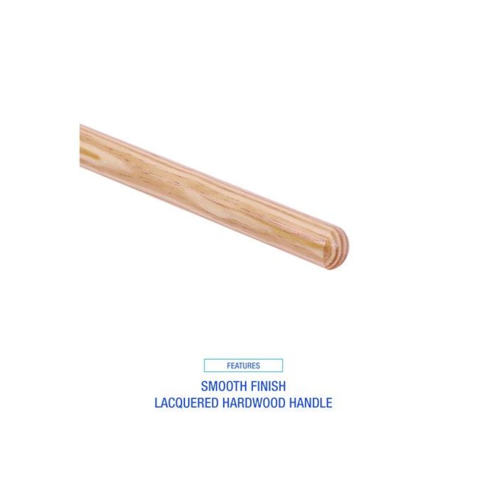 Tapered End Broom Handle, Lacquered Wood, 1.13" dia x 54", Natural. Picture 3