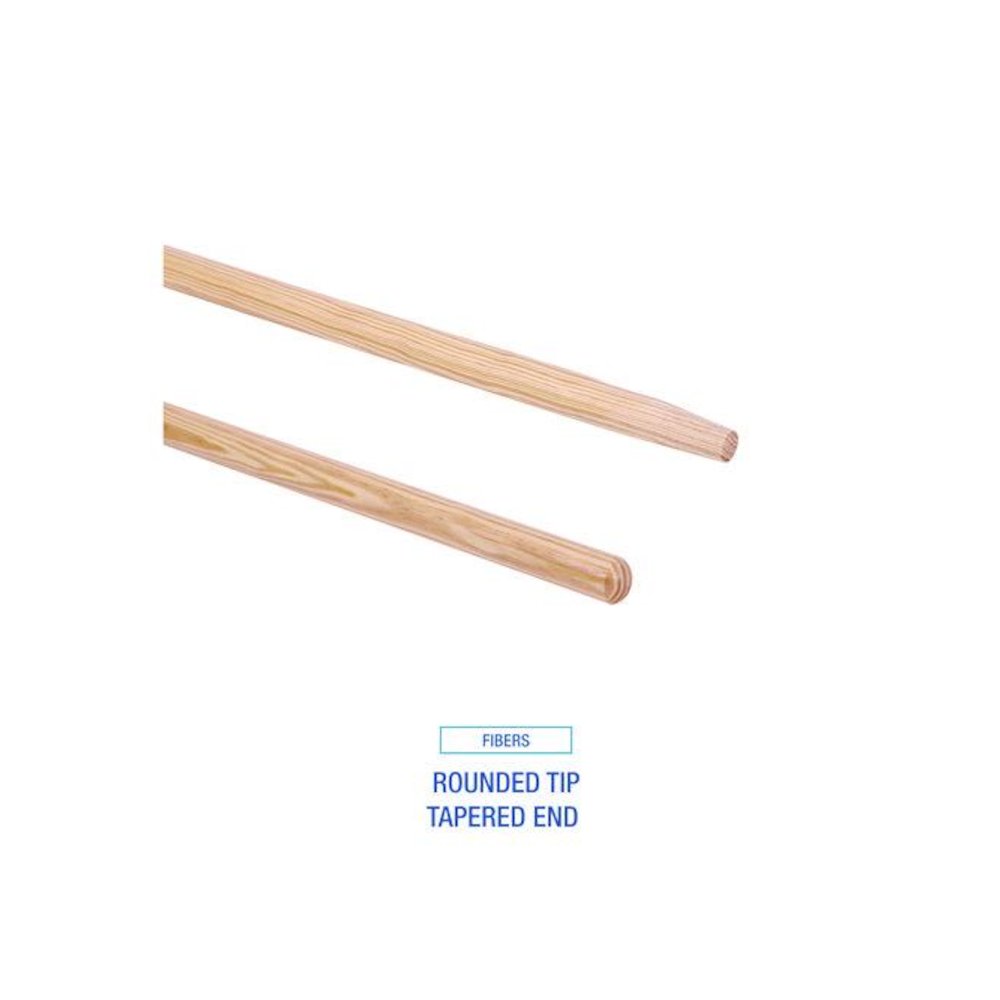 Tapered End Broom Handle, Lacquered Wood, 1.13" dia x 54", Natural. Picture 4