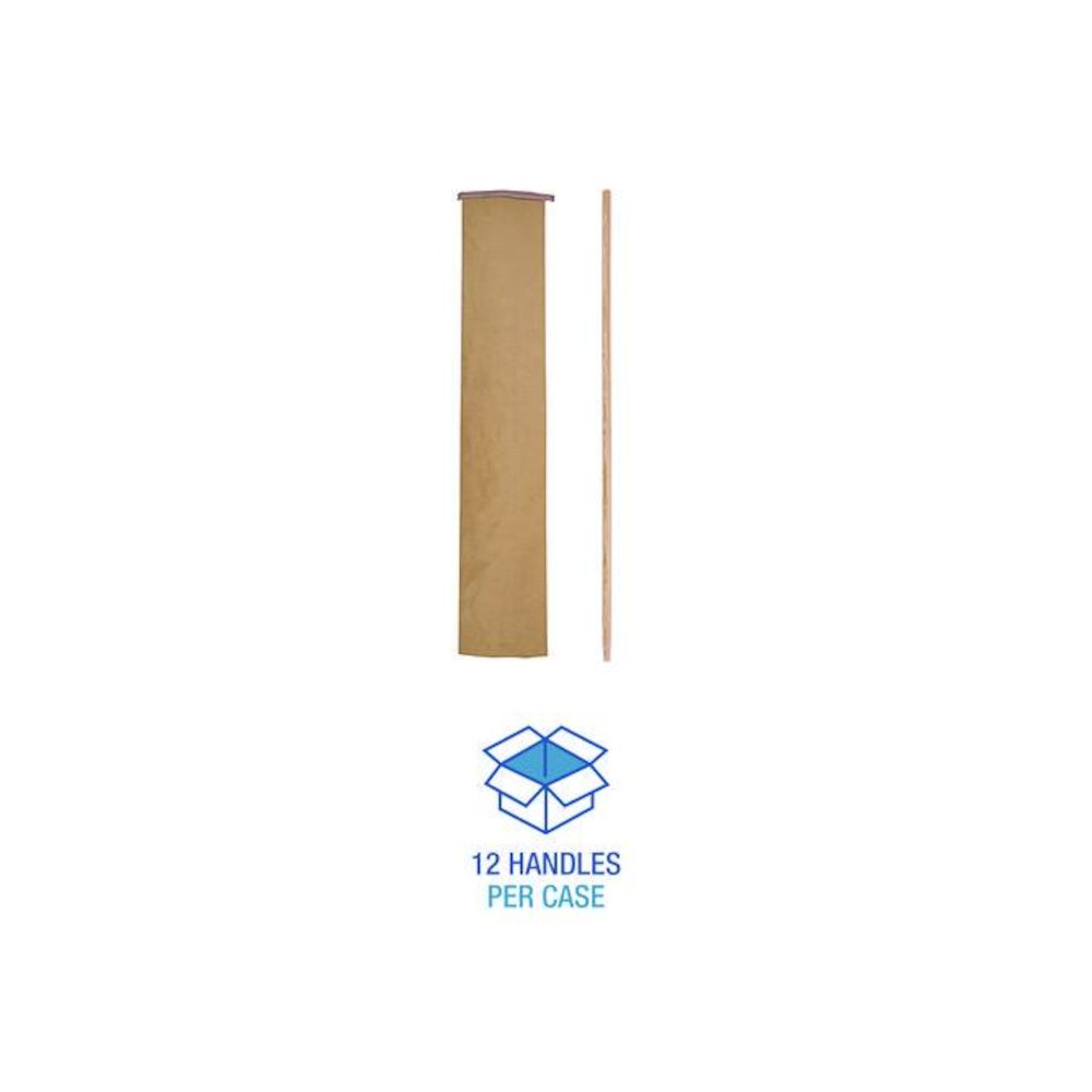 Tapered End Broom Handle, Lacquered Wood, 1.13" dia x 54", Natural. Picture 6