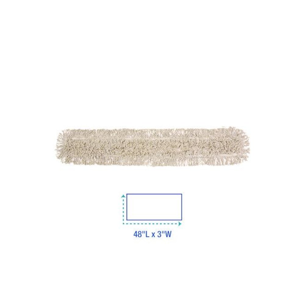 Industrial Dust Mop Head, Cotton, 48 x 3, White. Picture 2