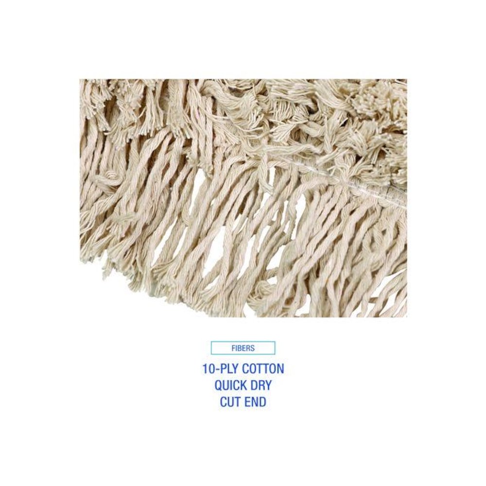 Industrial Dust Mop Head, Cotton, 48 x 3, White. Picture 3