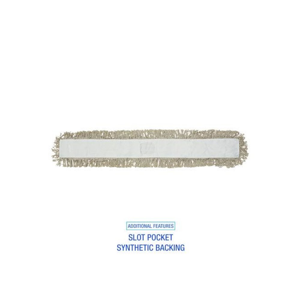 Industrial Dust Mop Head, Cotton, 48 x 3, White. Picture 5