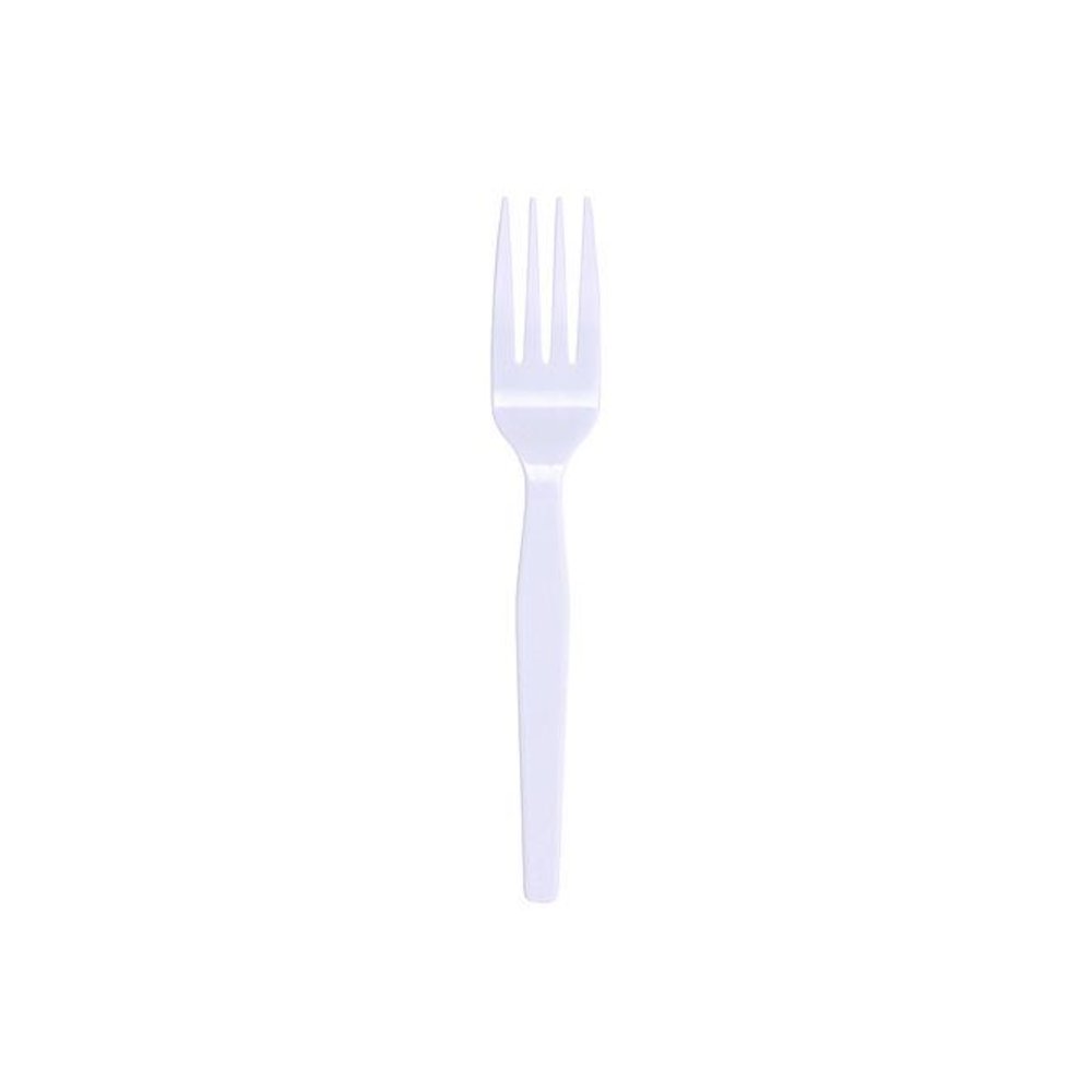 Mediumweight Polystyrene Cutlery, Fork, Plastic, White, 100/Box, 10 Boxes/Carton. Picture 7
