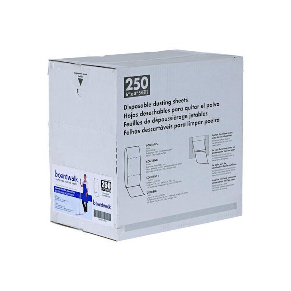 TrapEze Disposable Dusting Sheets, 8" x 125 ft, White, 250 Sheets/Roll. Picture 5