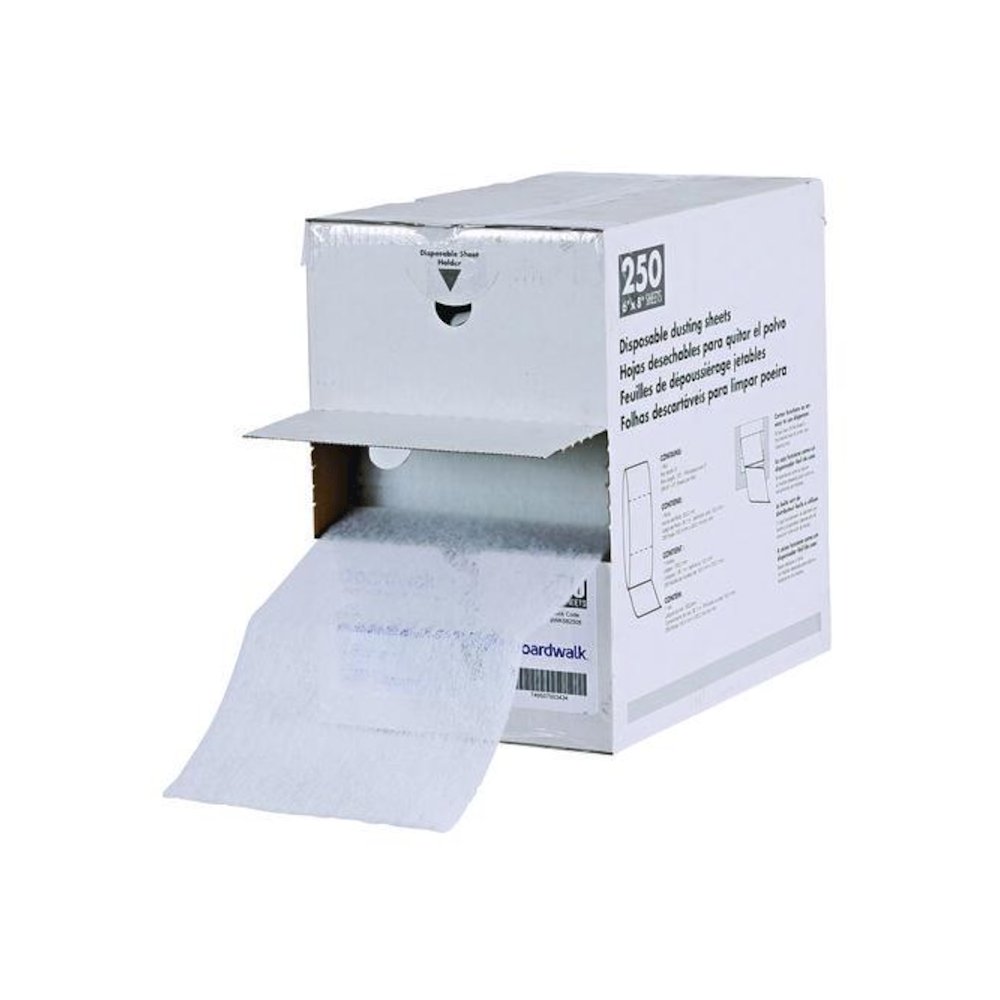 TrapEze Disposable Dusting Sheets, 8" x 125 ft, White, 250 Sheets/Roll. Picture 1