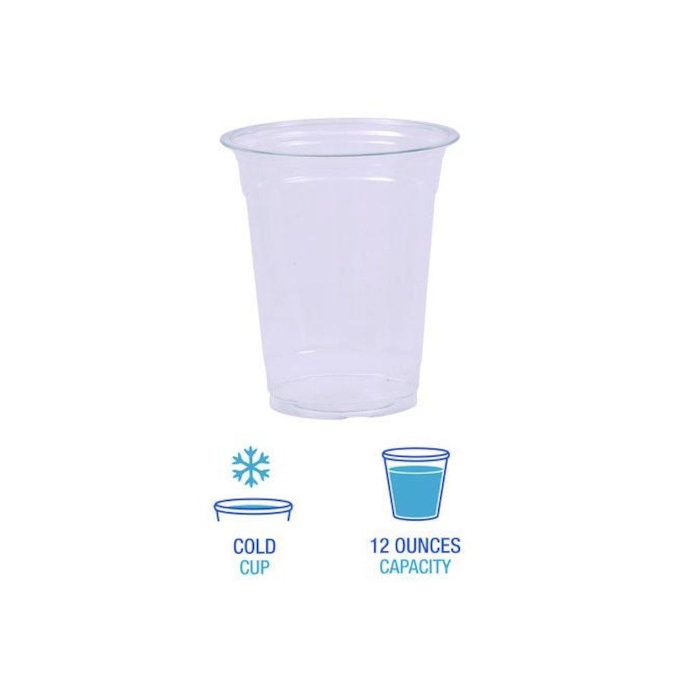 Clear Plastic PET Cups, 12 oz, 50/Sleeve, 20 Sleeves/Carton. Picture 2