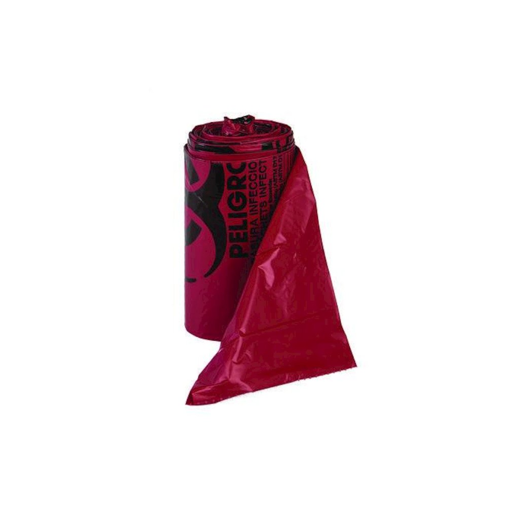 Institutional Low-Density Can Liners, Infectious Waste Biohazard, 10 gal, 1.3 mil, 24 x 23, Red, Interleaved, 25/RL, 10 RL/CT. Picture 2