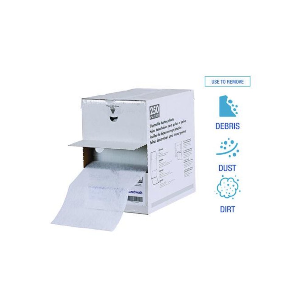 TrapEze Disposable Dusting Sheets, 8" x 125 ft, White, 250 Sheets/Roll. Picture 3