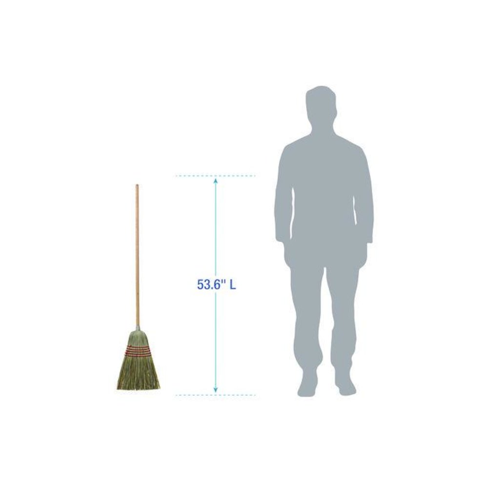 Corn/Fiber Brooms, Corn/Yucca Bristles, 53.5" Overall Length, Natural, 6/Carton. Picture 3
