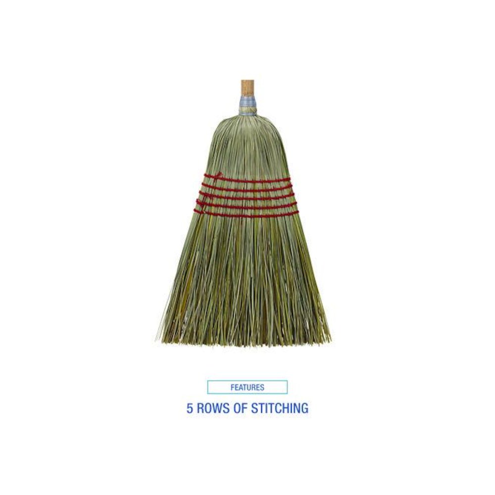 Corn/Fiber Brooms, Corn/Yucca Bristles, 53.5" Overall Length, Natural, 6/Carton. Picture 4