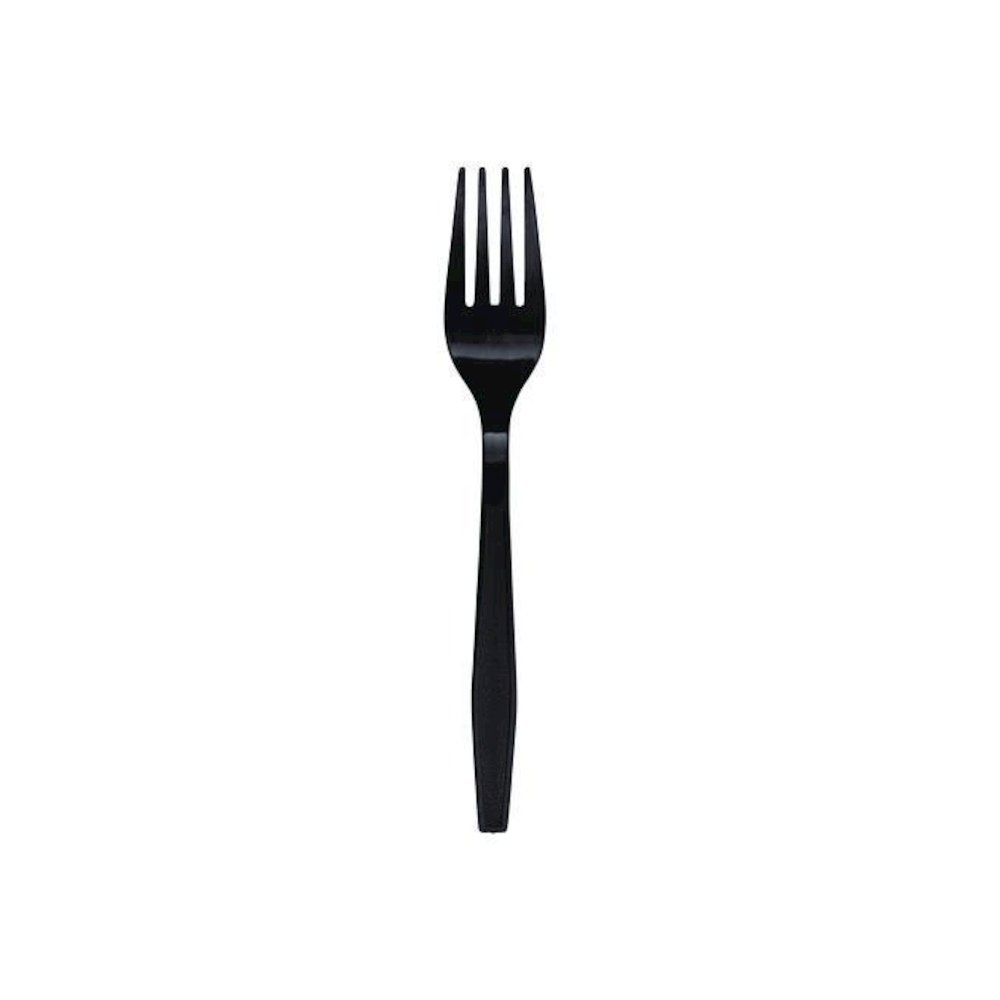 Heavyweight Polypropylene Cutlery, Fork, Plastic, Black, 1,000/Carton. Picture 2