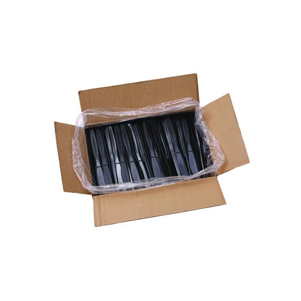 Heavyweight Polypropylene Cutlery, Knife, Plastic, Black, 1,000/Carton. Picture 6