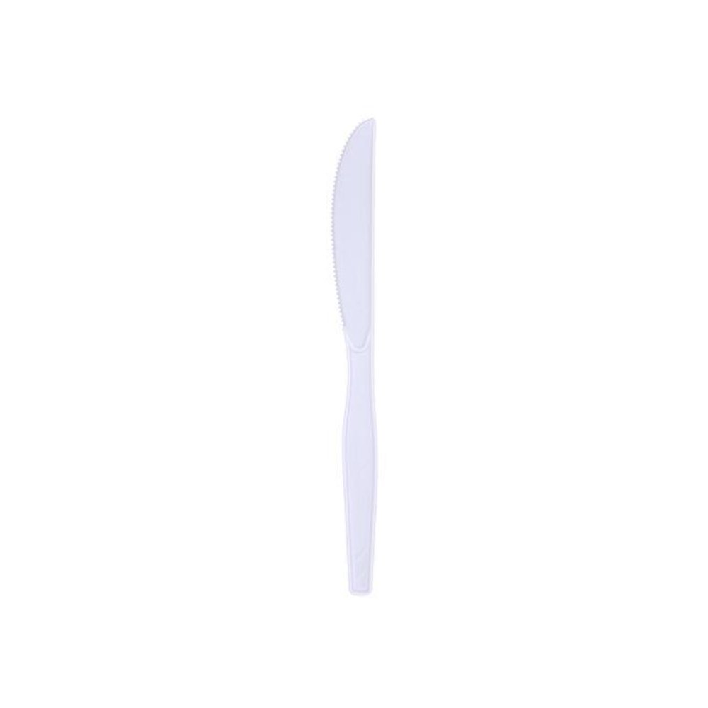 Mediumweight Polystyrene Cutlery, Knife, Plastic, White, 100/Box, 10 Boxes/Carton. Picture 7