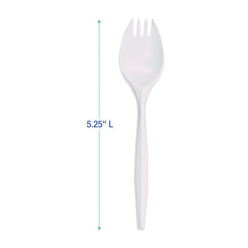 Mediumweight Polypropylene Cutlery, Spork, Plastic, White, 1,000/Carton. Picture 3