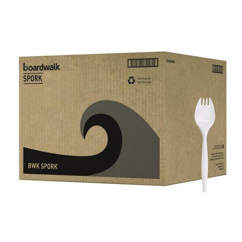 Mediumweight Polypropylene Cutlery, Spork, Plastic, White, 1,000/Carton. Picture 1