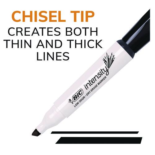 Intensity Low Odor Chisel Tip Dry Erase Marker, Broad Chisel Tip, Assorted Colors, Dozen. Picture 2