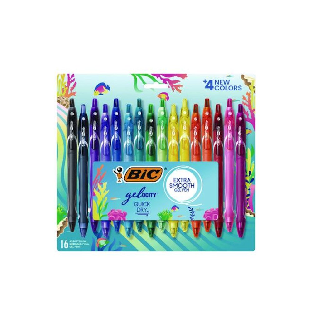 Gel-ocity Quick Dry Gel Pen, Retractable, Medium 0.7 mm, Assorted Ink and Barrel Colors, 16/Pack. Picture 1