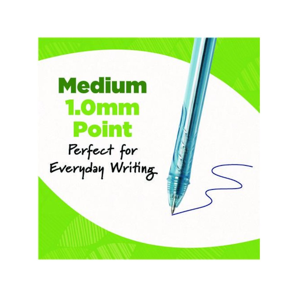 Ecolutions Gel Pen, Retractable, Medium 1 mm, Assorted Ink Colors, Blue Barrel, 12/Pack. Picture 2