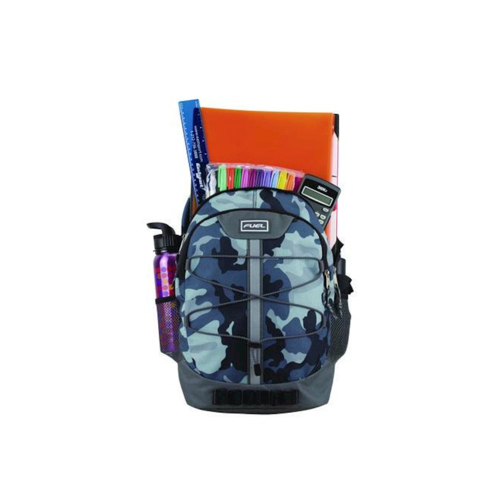 Terra Sport Bungee Backpack, 15.5", 12.5 x 7.75 x 18, Midnight Camo. Picture 5