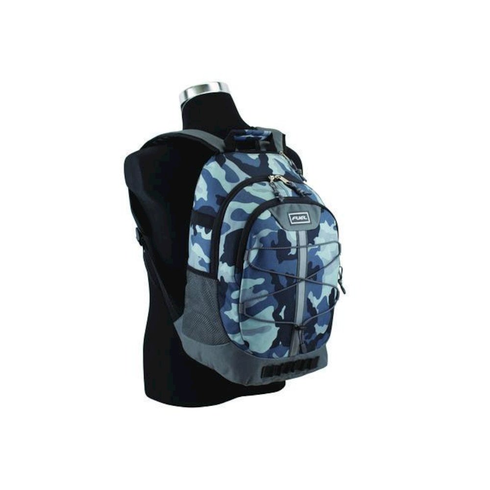 Terra Sport Bungee Backpack, 15.5", 12.5 x 7.75 x 18, Midnight Camo. Picture 6