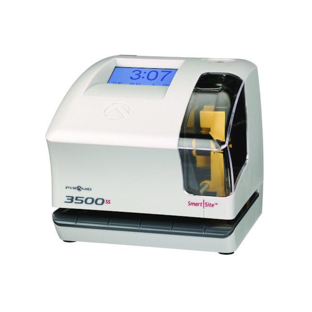 3500 Smart Site Punch Card Time Clock System, DC Powered Operation, Light Gray. Picture 2