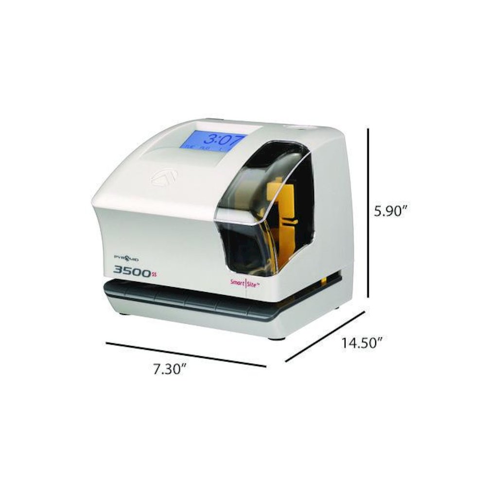 3500 Smart Site Punch Card Time Clock System, DC Powered Operation, Light Gray. Picture 7