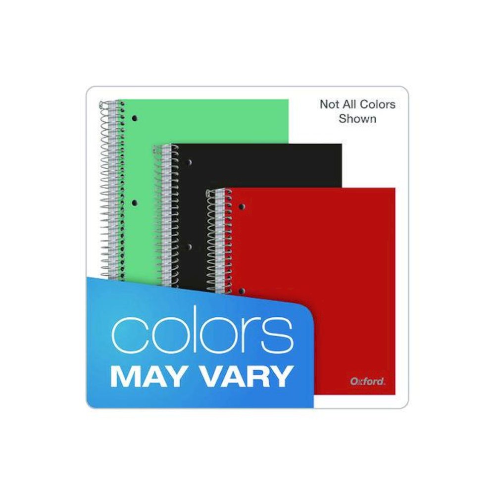 Five-Subject Notebook, Medium/College Rule, Randomly Assorted Cover Color, (200) 11 x 9 Sheets. Picture 2