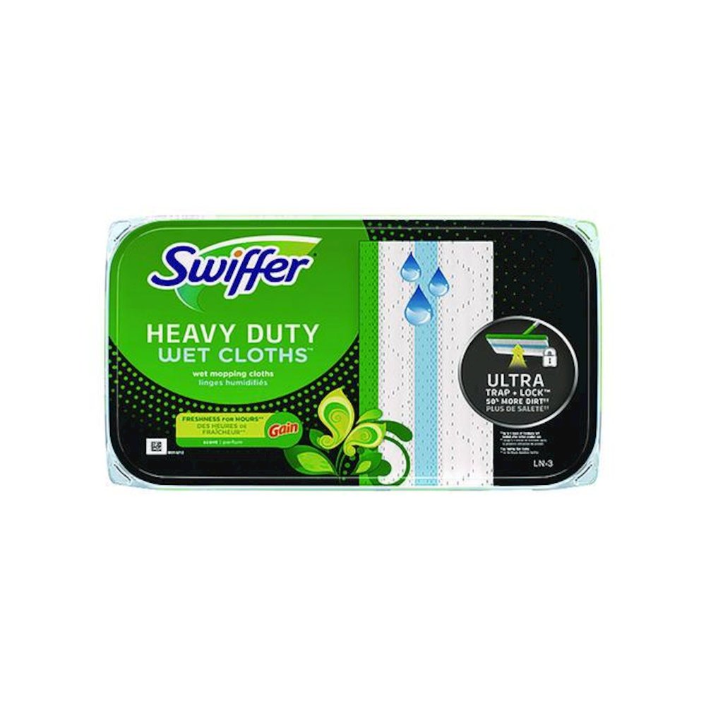 Heavy-Duty Wet Refill Cloths, 8 x 10, Gain Original Scent, White, 10 Cloths/Tub. Picture 1
