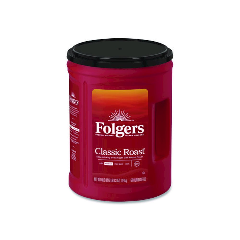 Classic Roast Ground Coffee, 40.3 oz Canister, 6/Carton. Picture 1