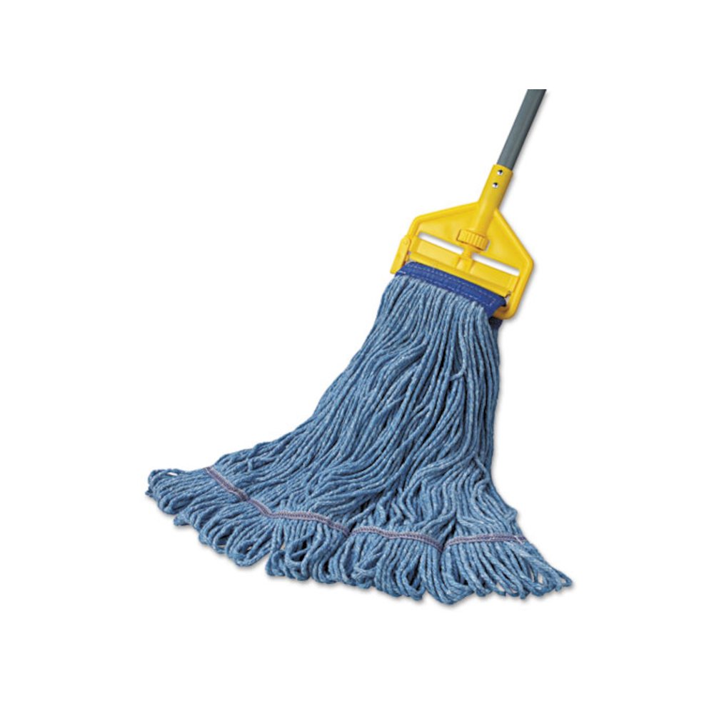 Super Loop Wet Mop Head, Cotton/Synthetic Fiber, 5" Headband, X-Large Size, Blue, 12/Carton. Picture 2