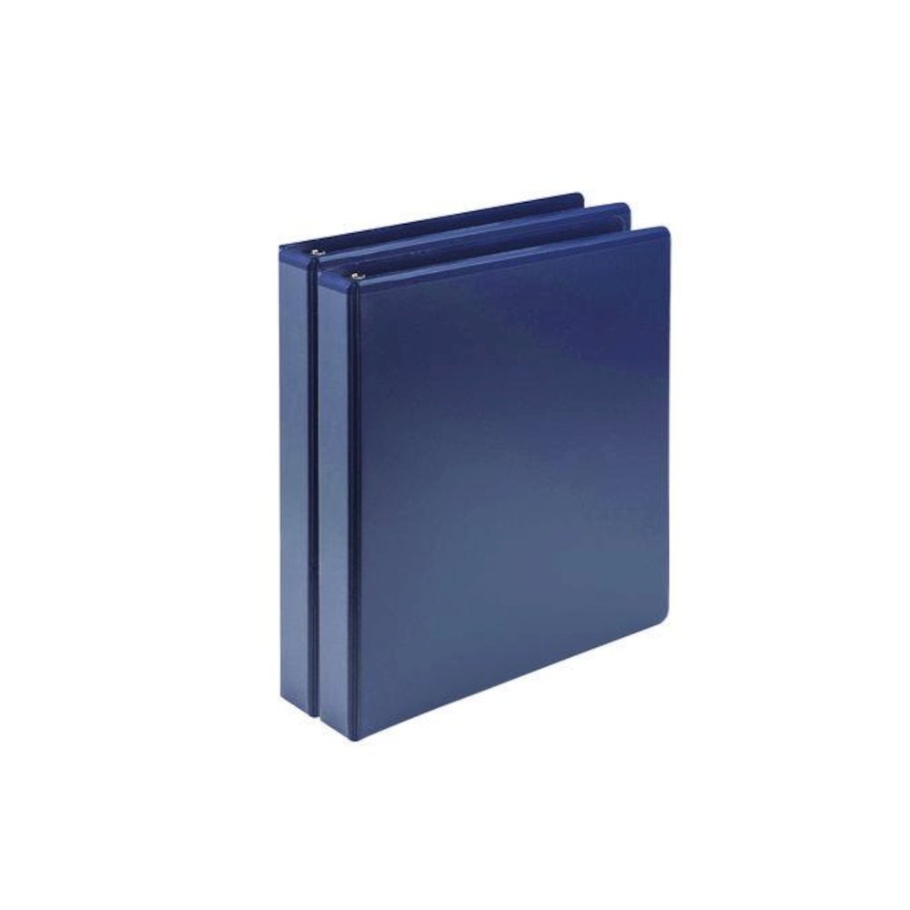 Earth's Choice Plant-Based BOHO D-Ring View Binders, 1" Capacity, 11 x 8.5, Indigo, 2/Pack. Picture 1