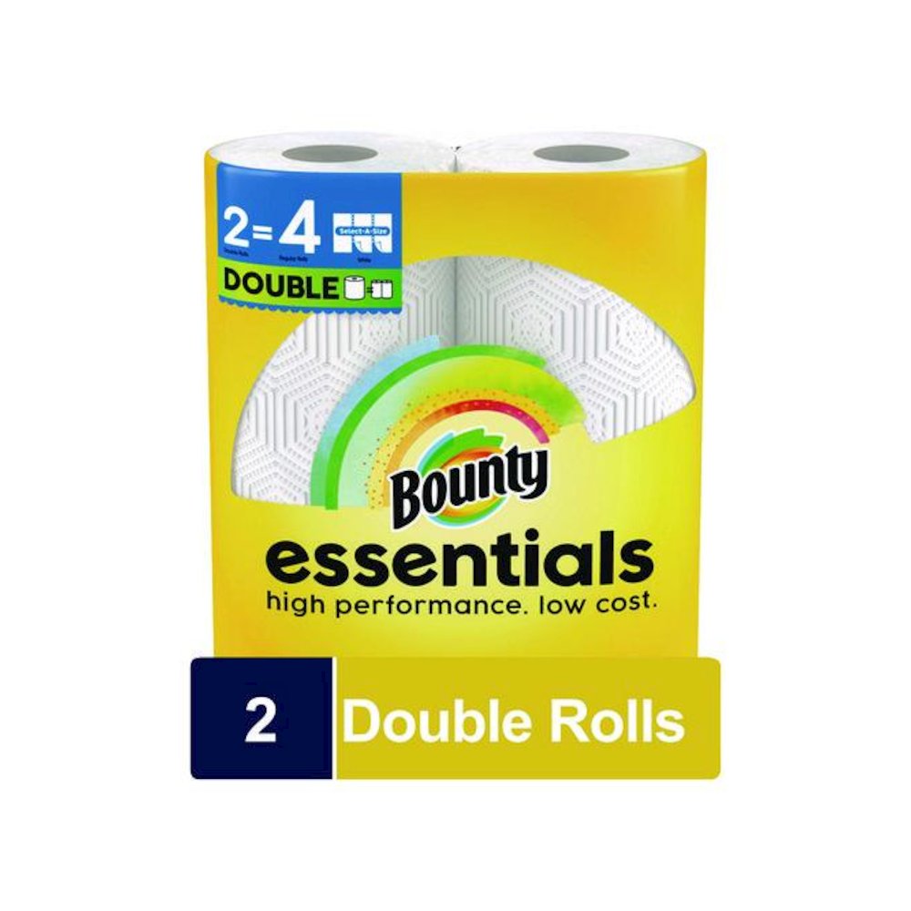 Essentials Select-A-Size Kitchen Roll Paper Towels, 2-Ply, White, 108 Sheets/Roll, 2/Pack, 8 Packs/Carton. Picture 2