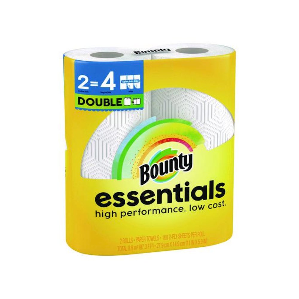 Essentials Select-A-Size Kitchen Roll Paper Towels, 2-Ply, White, 108 Sheets/Roll, 2/Pack, 8 Packs/Carton. Picture 3