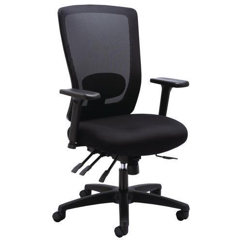 Alera Envy Series Mesh High-Back Multifunction Chair, Supports Up to 250 lb, 16.88" to 21.5" Seat Height, Black. Picture 3