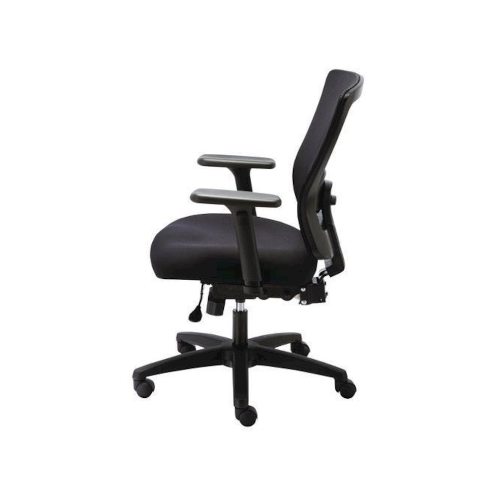 Alera Envy Series Mesh Mid-Back Multifunction Chair, Supports Up to 250 lb, 17" to 21.5" Seat Height, Black. Picture 9