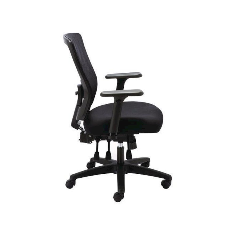 Alera Envy Series Mesh Mid-Back Multifunction Chair, Supports Up to 250 lb, 17" to 21.5" Seat Height, Black. Picture 3