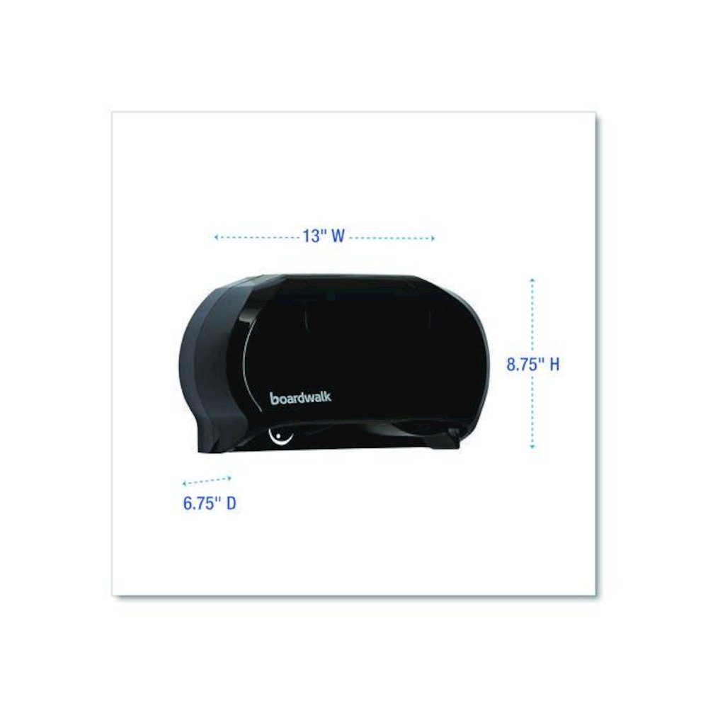 Standard Twin Toilet Tissue Dispenser, 13 x 6.75 x 8.75, Black. Picture 2